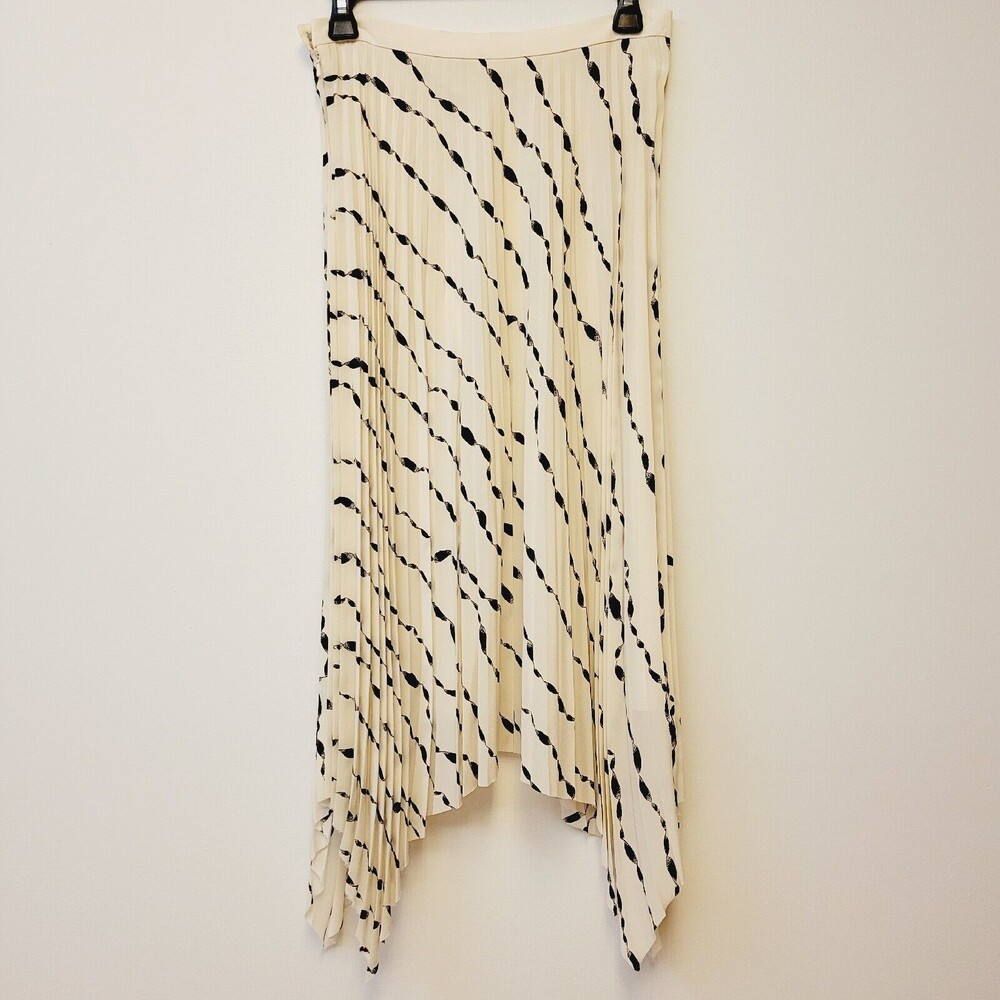 Helmut Lang Silk Printed Pleated Size 4 Women Skirt - Picture 4 of 11